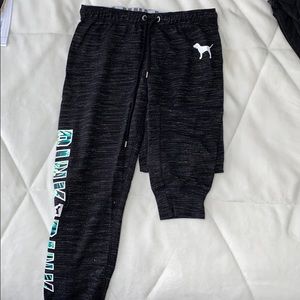 PINK charcoal grey sweatpants